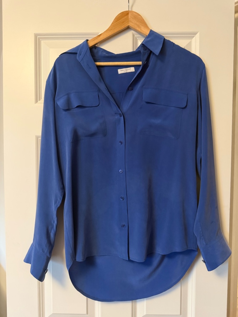 Equipment Blue Silk Button-Down Shirt